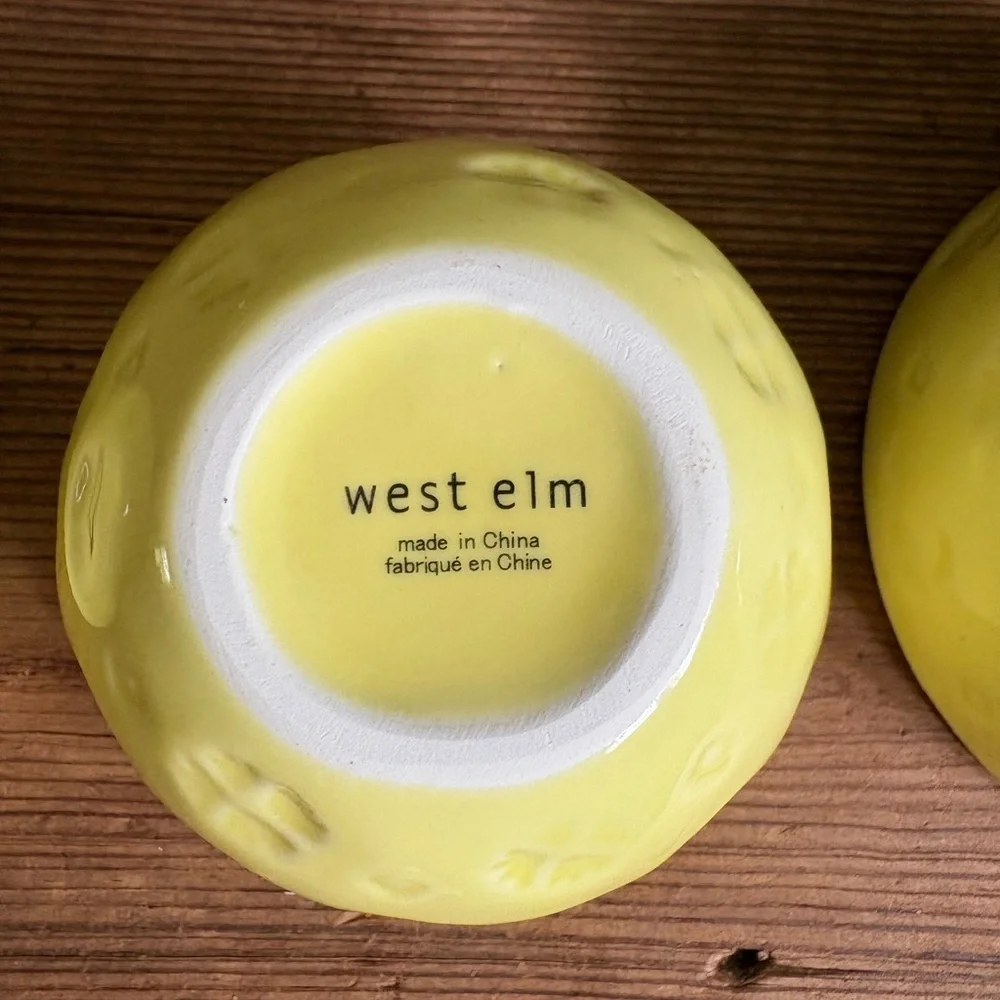 Set of Yellow Embossed west elm measuring cups
